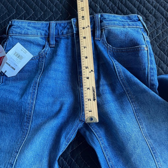 Bootbarn Cleo + Wolf Jeans Womens Size 25x27 Blue High Rise Straight Seamed NEW - Picture 13 of 15